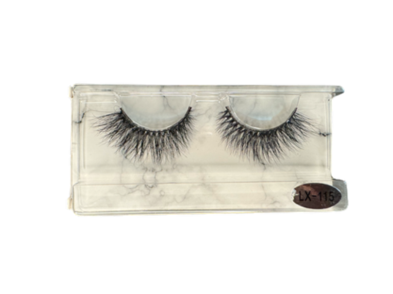 3D Natural Reusable Mink Lashes LX115 Fluffy Volume | Glam Bra USA